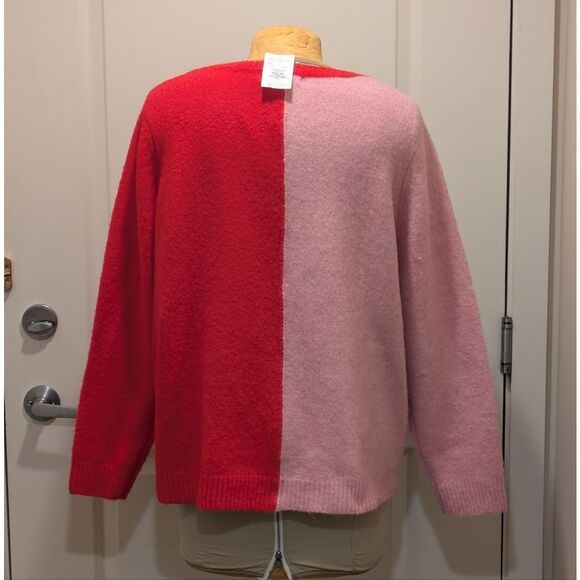 NWT Cupcakes and Cashmere Red and Pink Statement Heart Knit Sweater - Picture 5 of 8